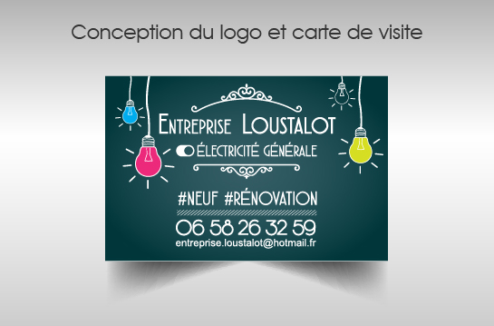 Création de logo pour un artisan électricien et conception de la carte de visite
